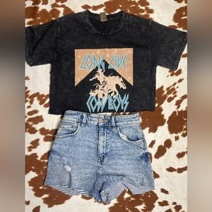 Vintage long live cowboys graphic tee